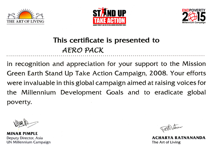 Certificate Of Aero Pack 